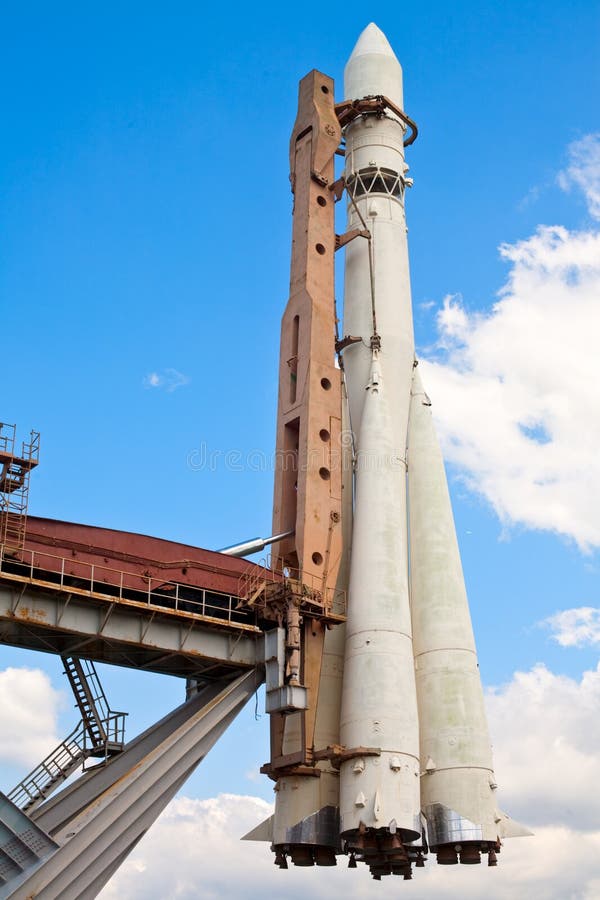 Rocket monument stock photo