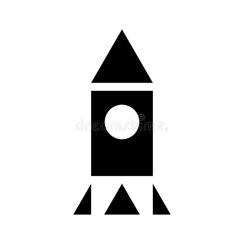 Rocket-Schwarzikone lizenzfreie abbildung