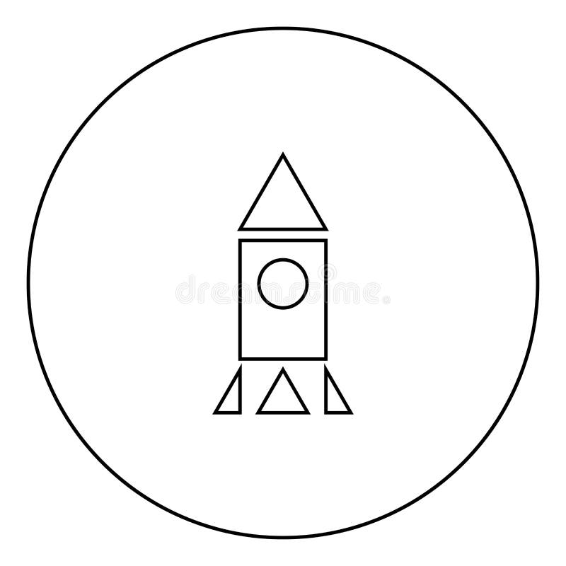 Rocket-Schwarzikone im Kreisentwurf lizenzfreie abbildung