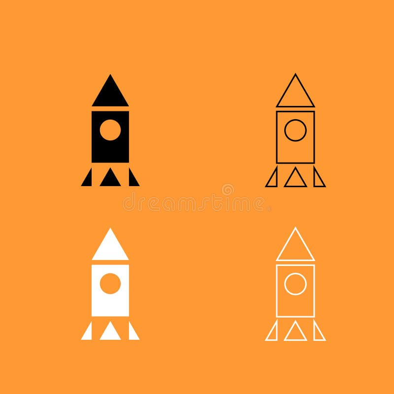 Rocket-Schwarzweiss-Ikone stock abbildung