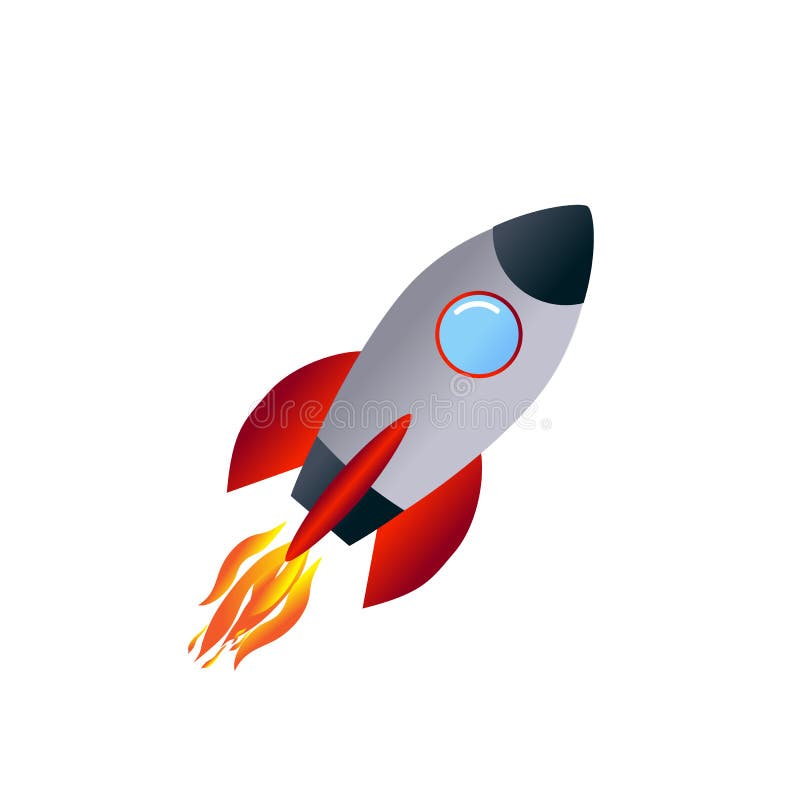 Rocket Ship in a Cartoon Style. Stock Vector - Illustration of flat, icon:  142150427