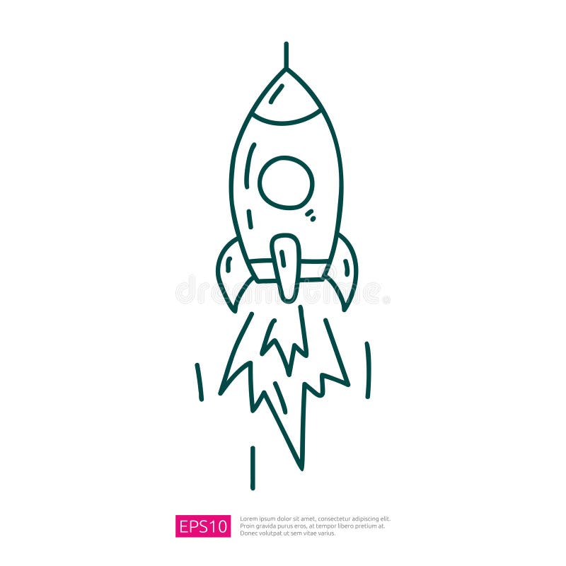 Rocket Ship Vector Doodle Icon Stock Vector - Illustration of galaxy