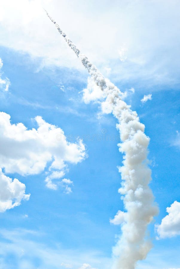 A rocket in the sky