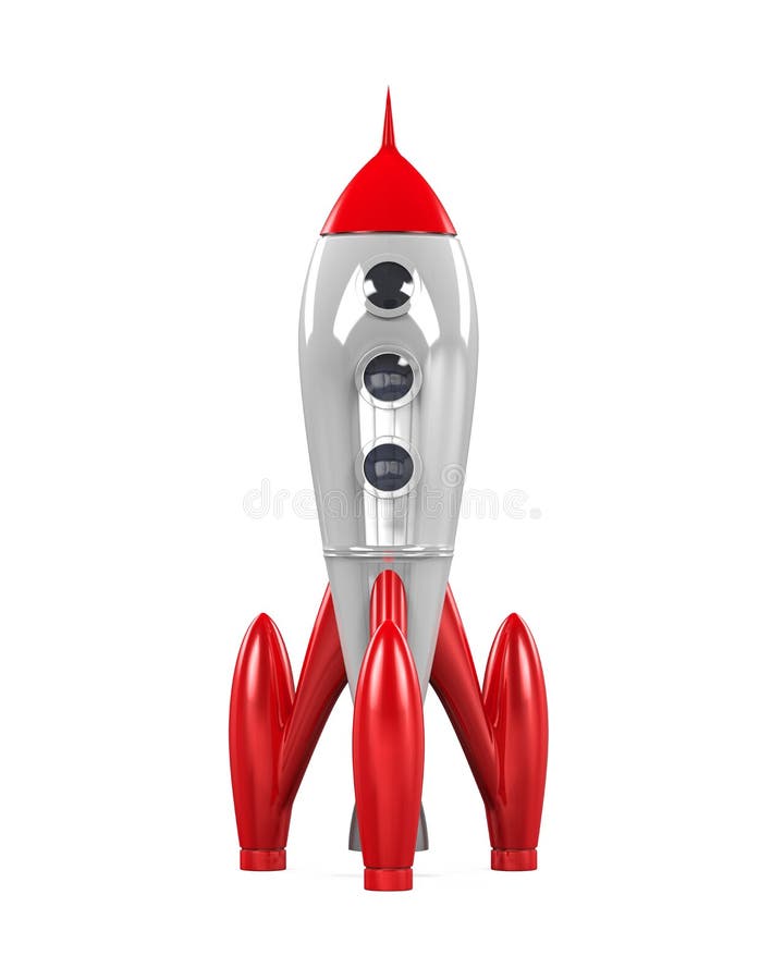 Rocket Space Ship isolated on white background. 3D render
