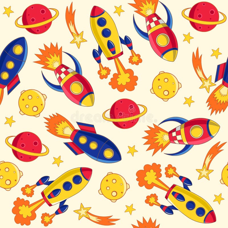 Rockets seamless pattern.