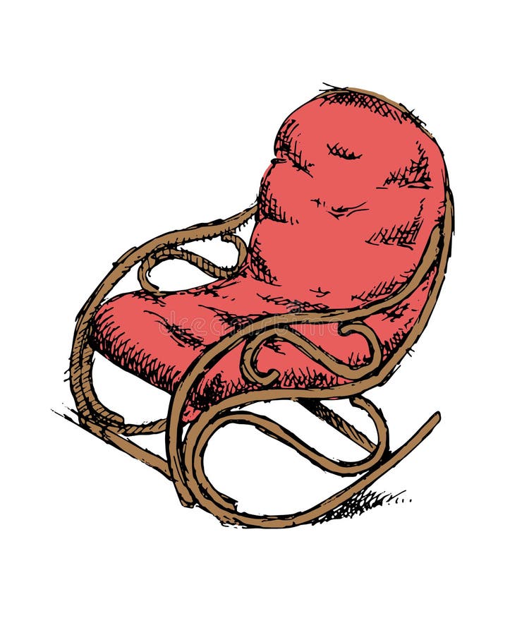 Rocking chair on white stock illustration Rocking chair on white stock illustration