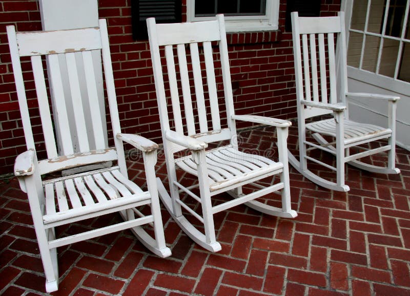 Three White Rocking Chairs Stock Photos Free & RoyaltyFree Stock