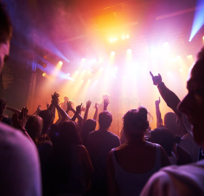 Crowd Cheering at the Concert Stock Photo - Image of stage, band: 25737956