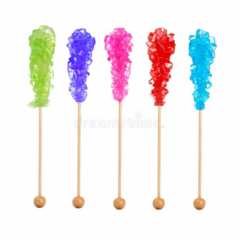 Rock candy in a variety of colors isolated on a white background. Rock candy in a variety of colors isolated on a white background