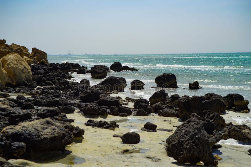 Qatar coast stock image. Image of doha, aerial, town 59069017