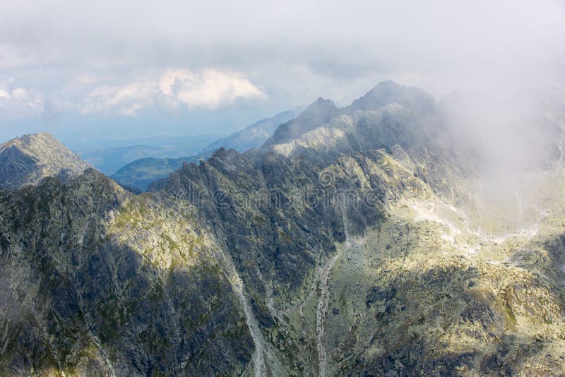 Rocks on mountain ridge