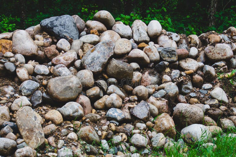 Rock Pile on the Side of the Road Stock Image Image of rock, orange