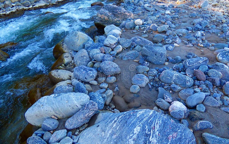 Rocks next to the river stock image. Image of miscellaneous 94349467