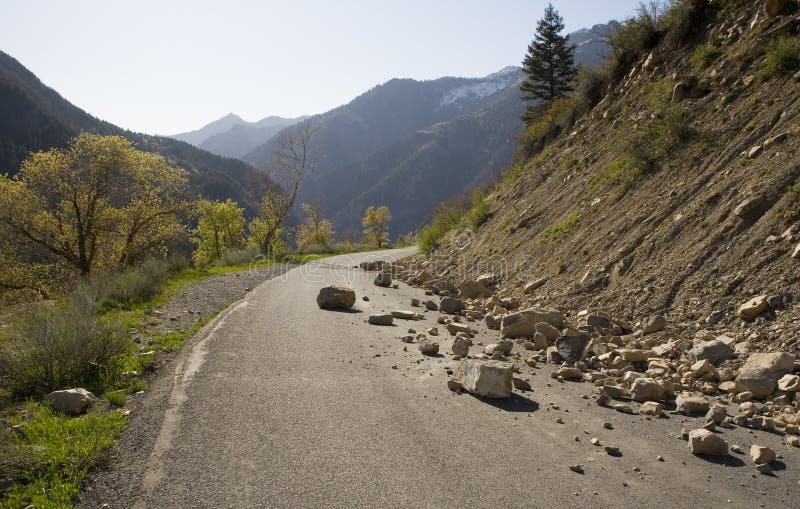 Rocks on the road royalty free stock image