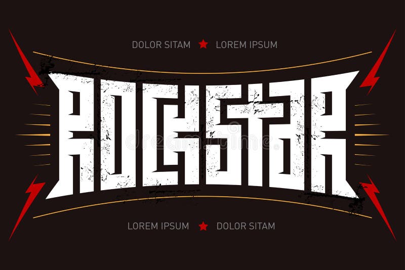 Rockstar - progettazione della maglietta Rock star - manifesto di musica con lig rosso illustrazione vettoriale Rockstar - progettazione della maglietta Rock star - manifesto di musica con lig rosso illustrazione vettoriale