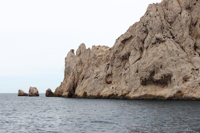 Rocky calanques coast, Marseille, France