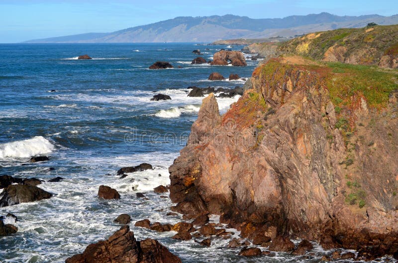 Rocky Cliffs Overlooking Pacific Ocean Stock Image Image of beach
