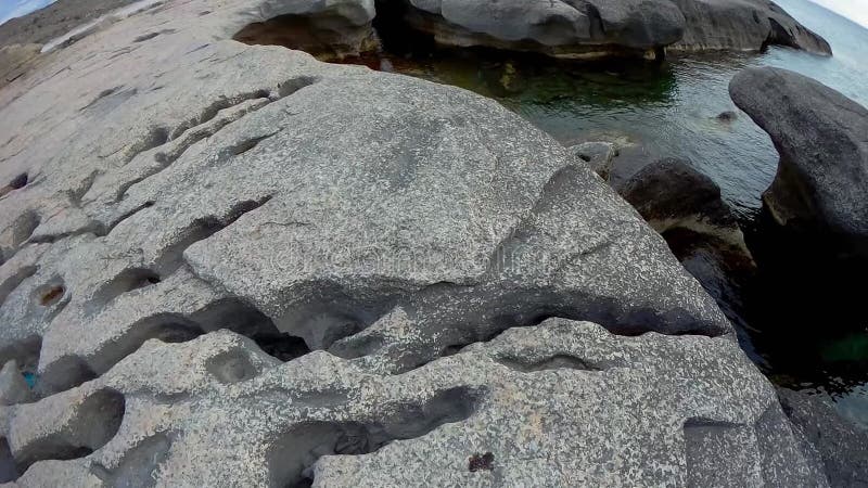 Rocky coast of the Caspian Sea.