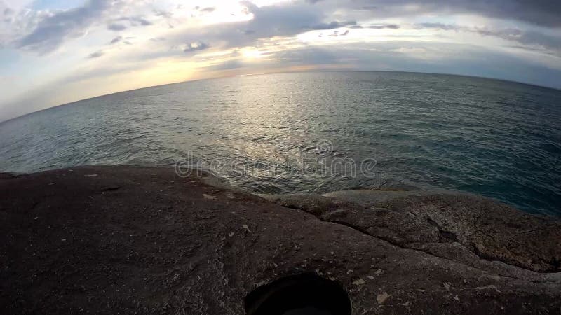 Rocky coast of the Caspian Sea.