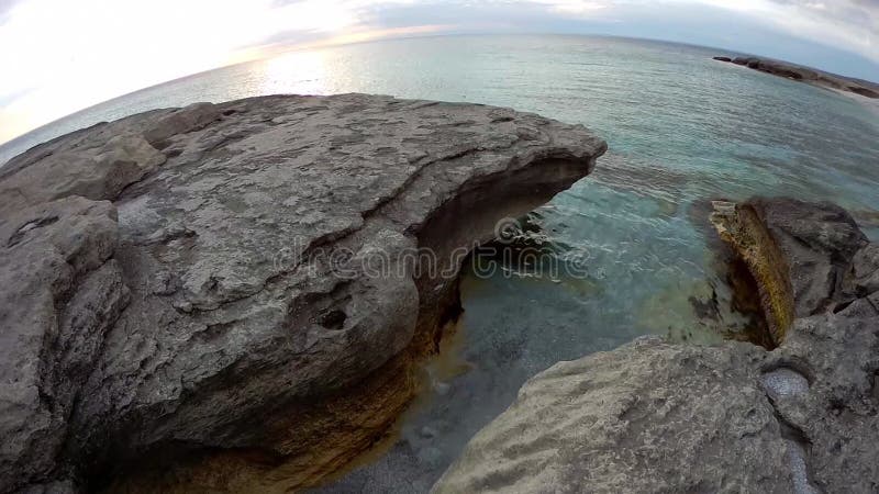 Rocky coast of the Caspian Sea.