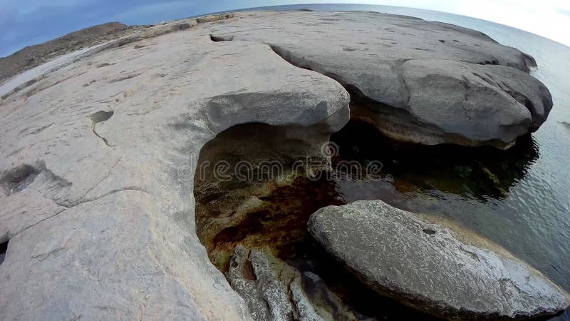 Rocky coast of the Caspian Sea.