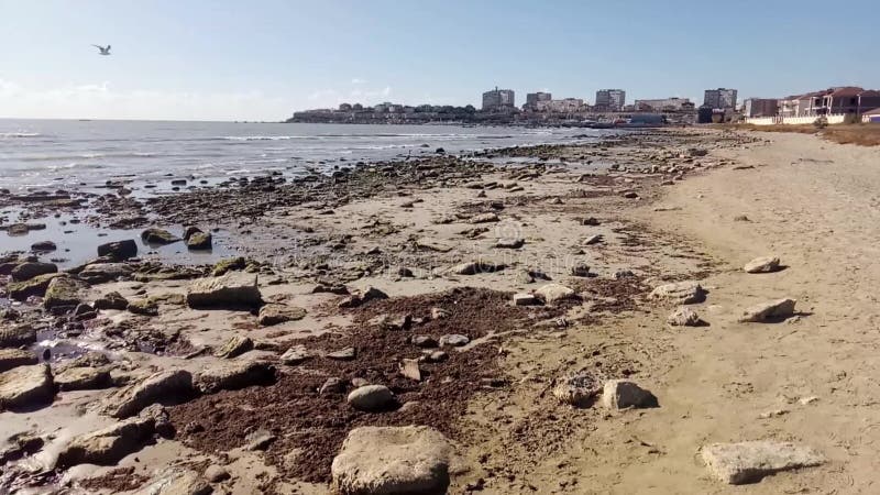 Rocky coast of the Caspian Sea.