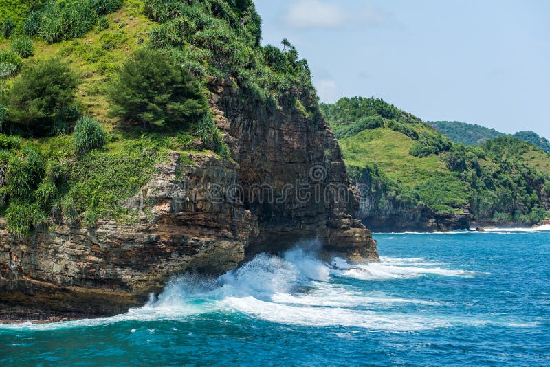 Rocky coast near Timang beach on Java