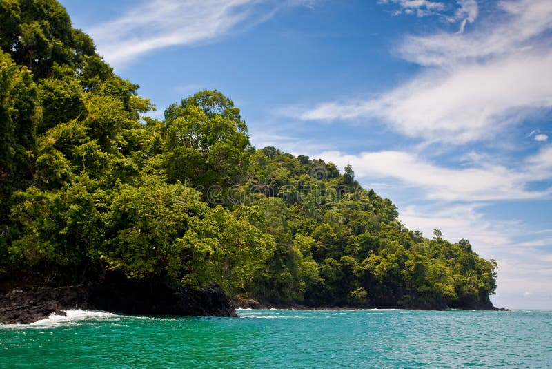 Rocky coastline and jungle near the sea