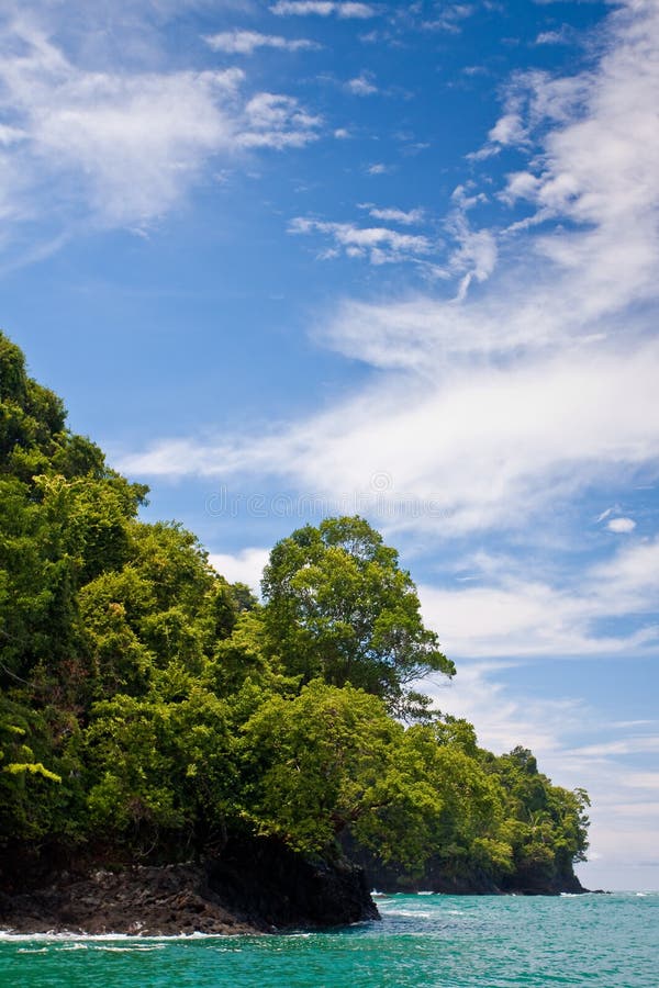 Rocky coastline and jungle near the sea