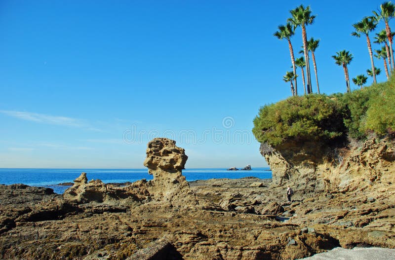 Rocky coastline near Crescent Bay, Laguna Beach, California.