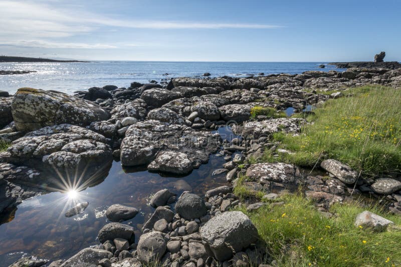 Rocky coastline Nort Ireland landscape