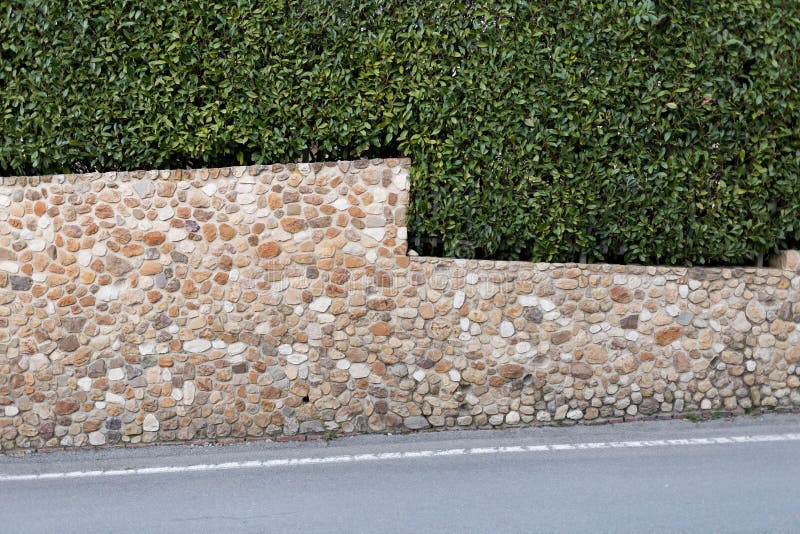 Rocky Fence Against Hedgerow Stock Image Image of hedge, triangle 75504311