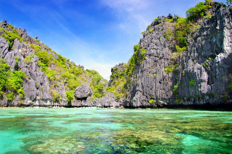Rocky lagoon stock photography