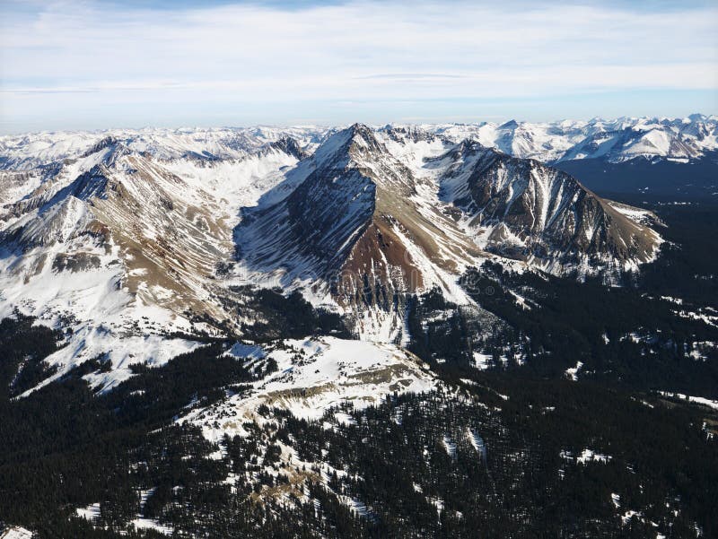 Rocky Mountain Aerial View. Stock Image - Image of scenery, geography