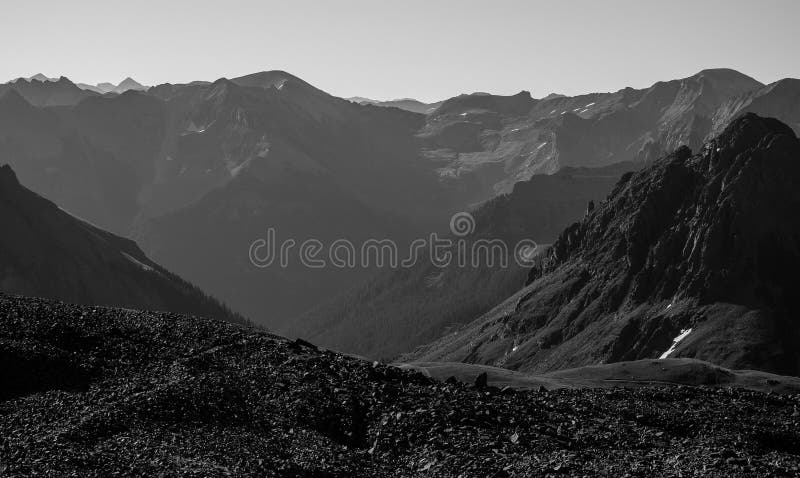Rocky Mountain Landscape Black and white royalty free stock photo Rocky Mountain Landscape Black and white royalty free stock photo
