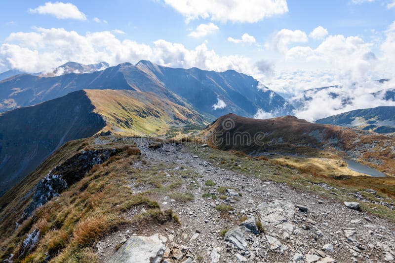 Rocky mountain peak area view in slovakia