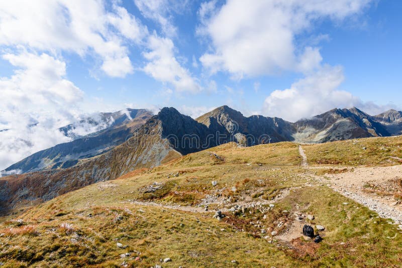 Rocky mountain peak area view in slovakia