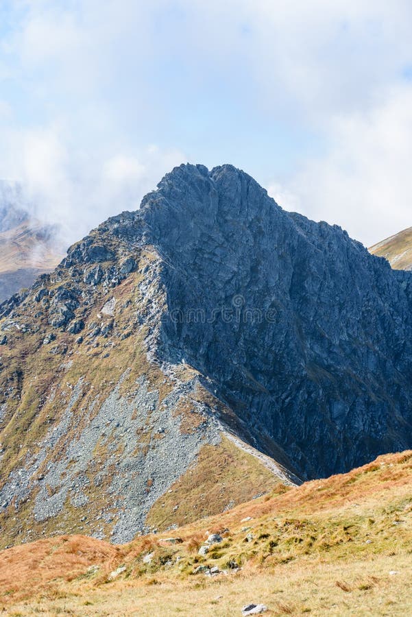 Rocky mountain peak area view in slovakia