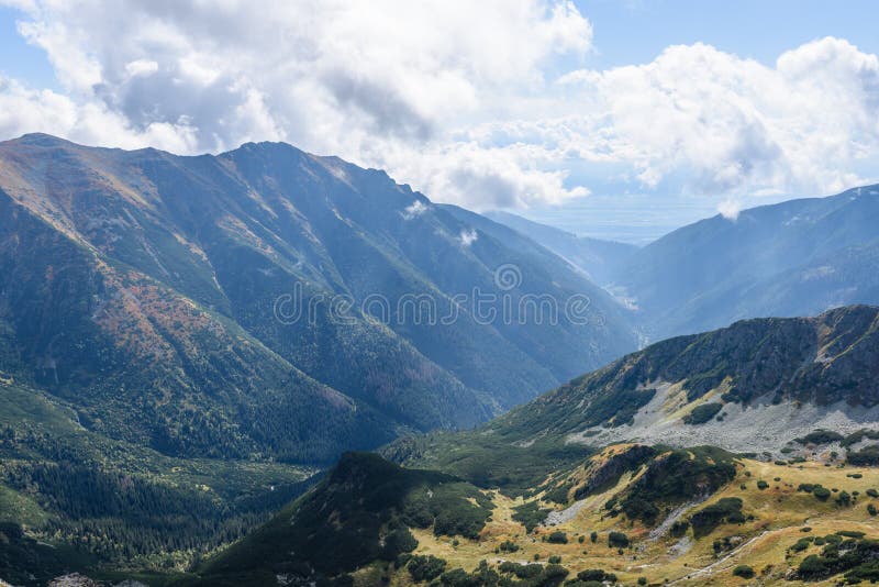 Rocky mountain peak area view in slovakia