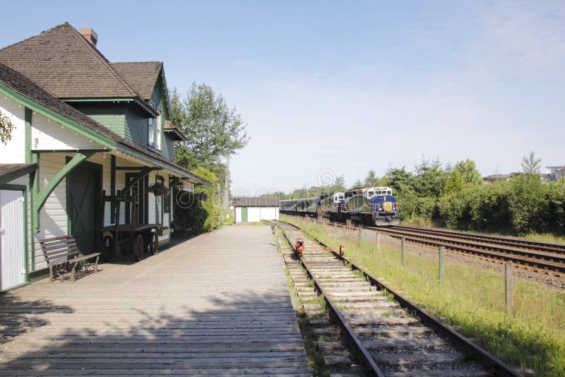 Rocky Mountaineer dans le fort Langley photos libres de droits Rocky Mountaineer dans le fort Langley photos libres de droits