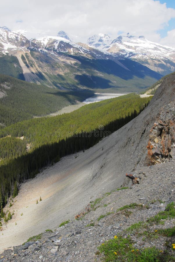 Rocky mountains and river valley