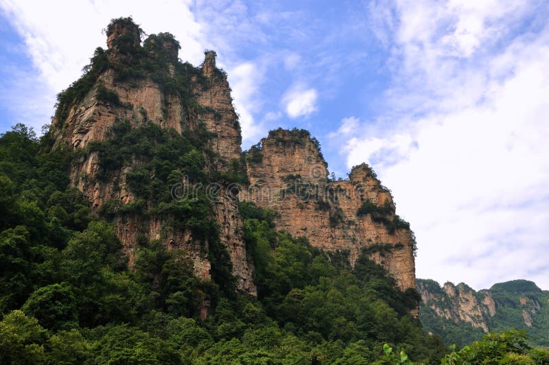 Rocky mountains in Zhangjiajie, China