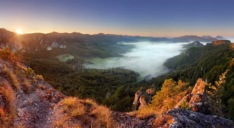 Rocky moutain at sunset - Slovakia, Sulov