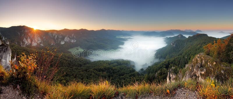 Rocky moutain at sunset - Slovakia, Sulov