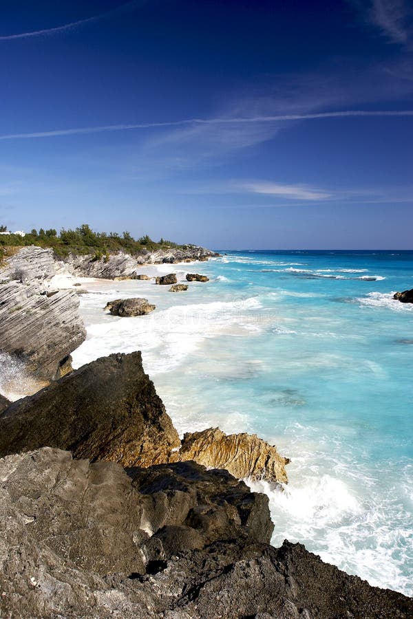 Rocky ocean shoreline