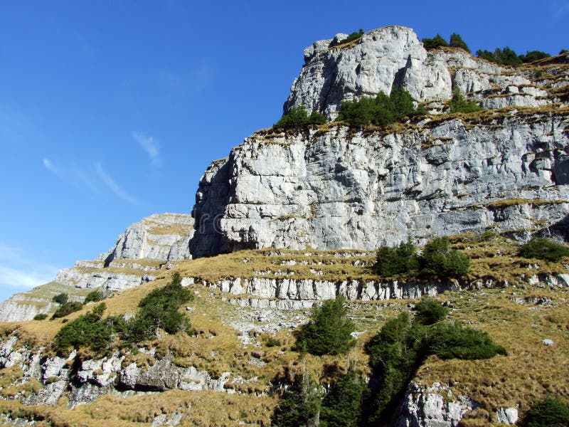 Rocky peak Gleiterhorn in the Glarus Alps Mountain Range