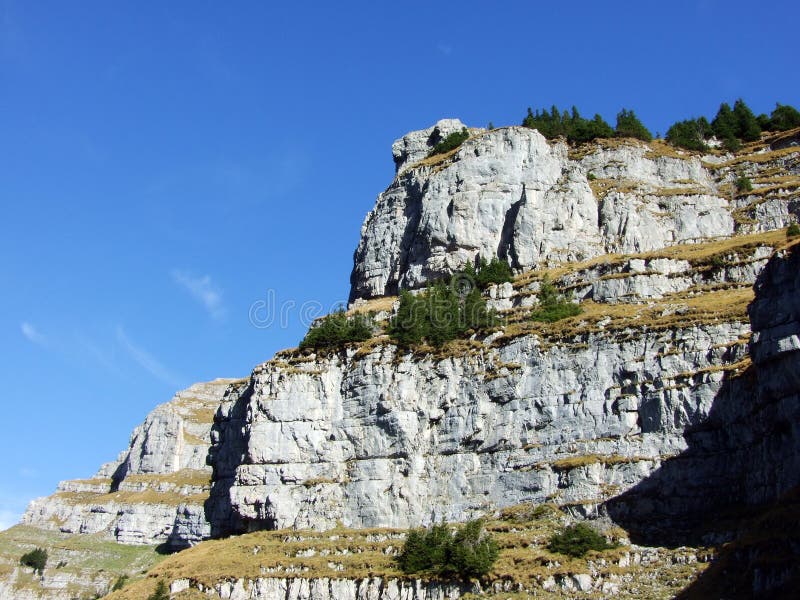 Rocky peak Gleiterhorn in the Glarus Alps Mountain Range