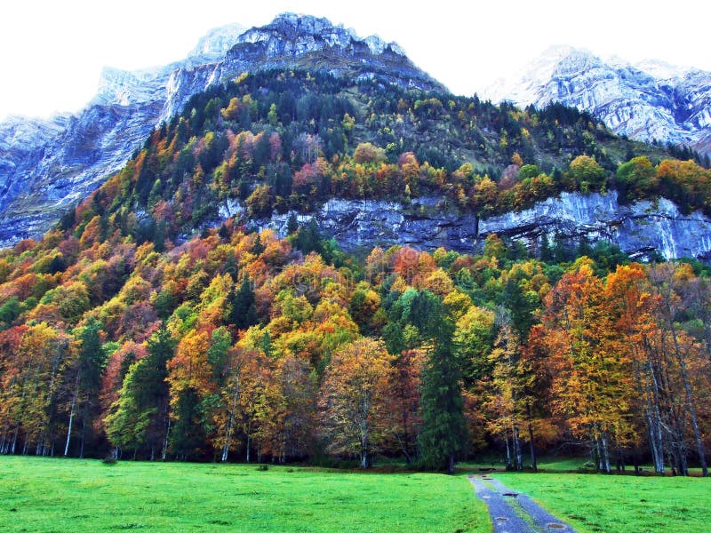 Rocky peak Gleiterhorn in the Glarus Alps Mountain Range