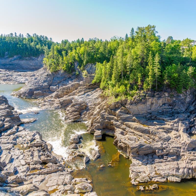 Rocky River Bed of Saint John River in Grand Falls Canada Stock Image