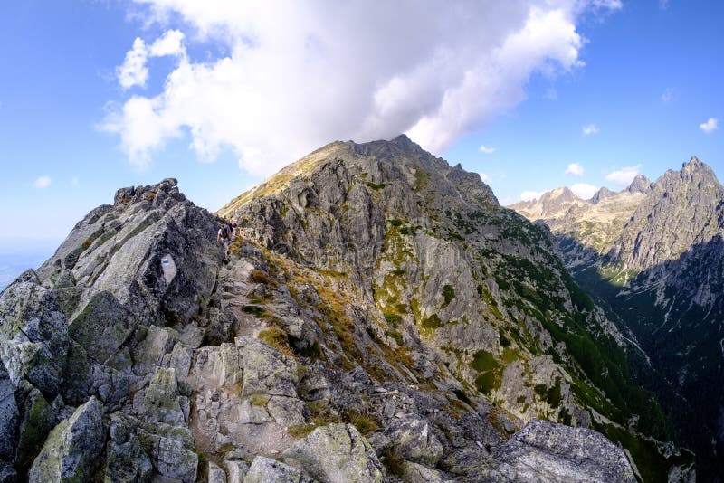 Rocky sharp mountain tops in Tatra mountains in Slovakia